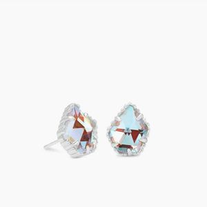 Kendra Scott Tessa Silver Stud earrings in dichroic glass.